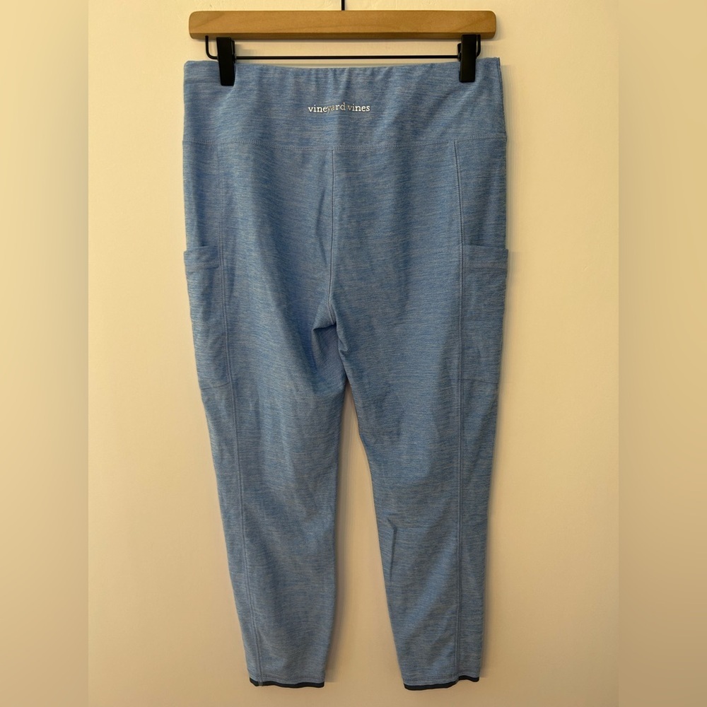 Vineyard Vines Women’s Blue Side Pocket Cropped Leggings, Size Large - Picture 7 of 11